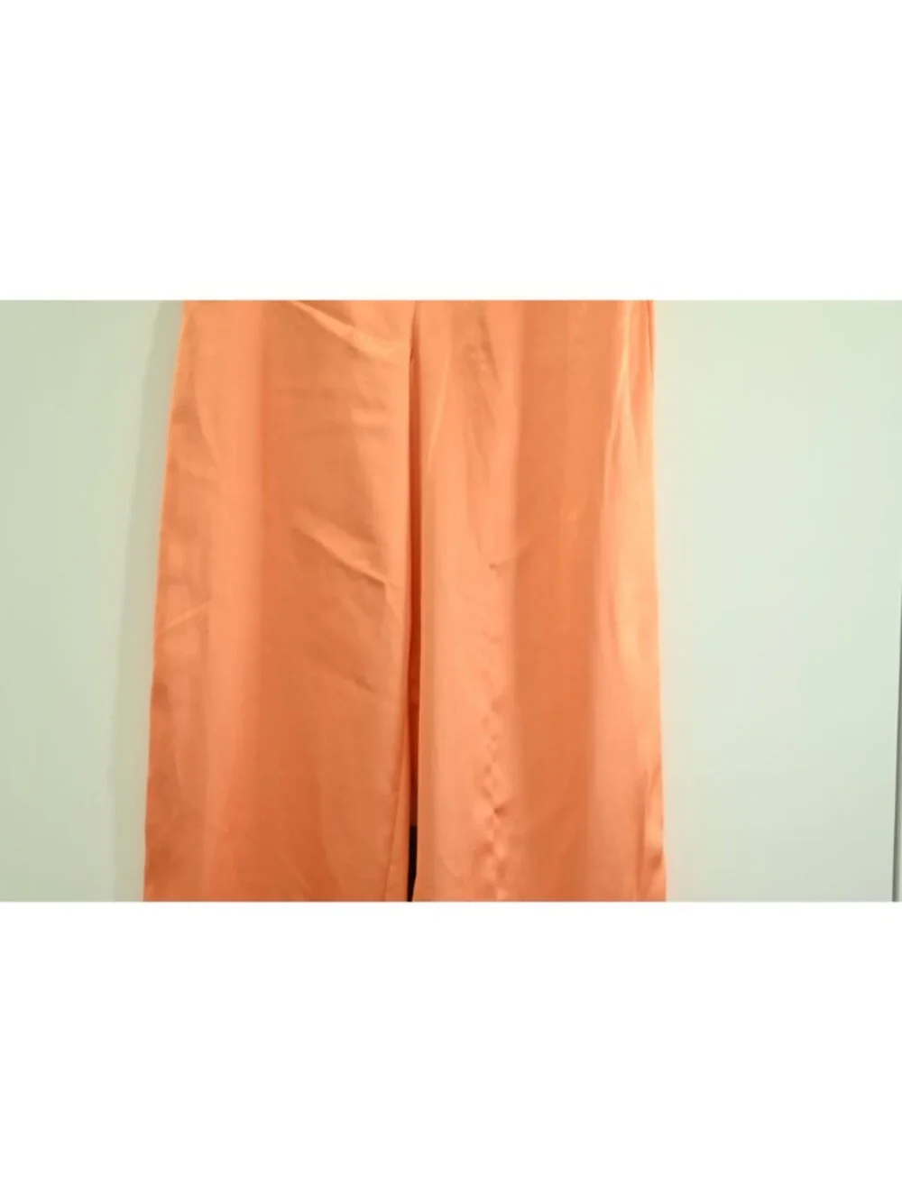 House of Harlow 1960 Satin Wide Leg High Rise Pants Orange Sz S Trousers Glam